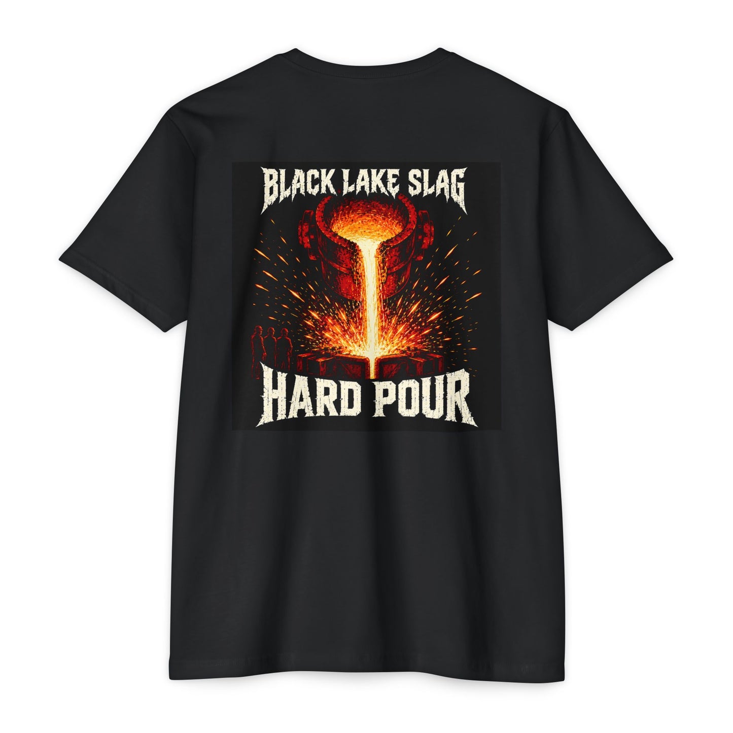 Hard Pour Blacksmith T‑Shirt — "Black Lake Slag" Molten Metal Graphic