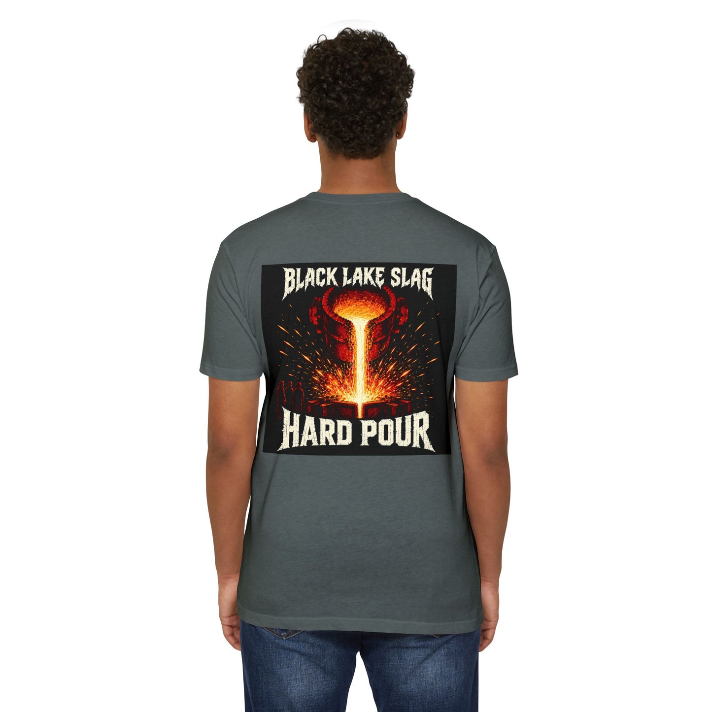 Hard Pour Blacksmith T‑Shirt — "Black Lake Slag" Molten Metal Graphic