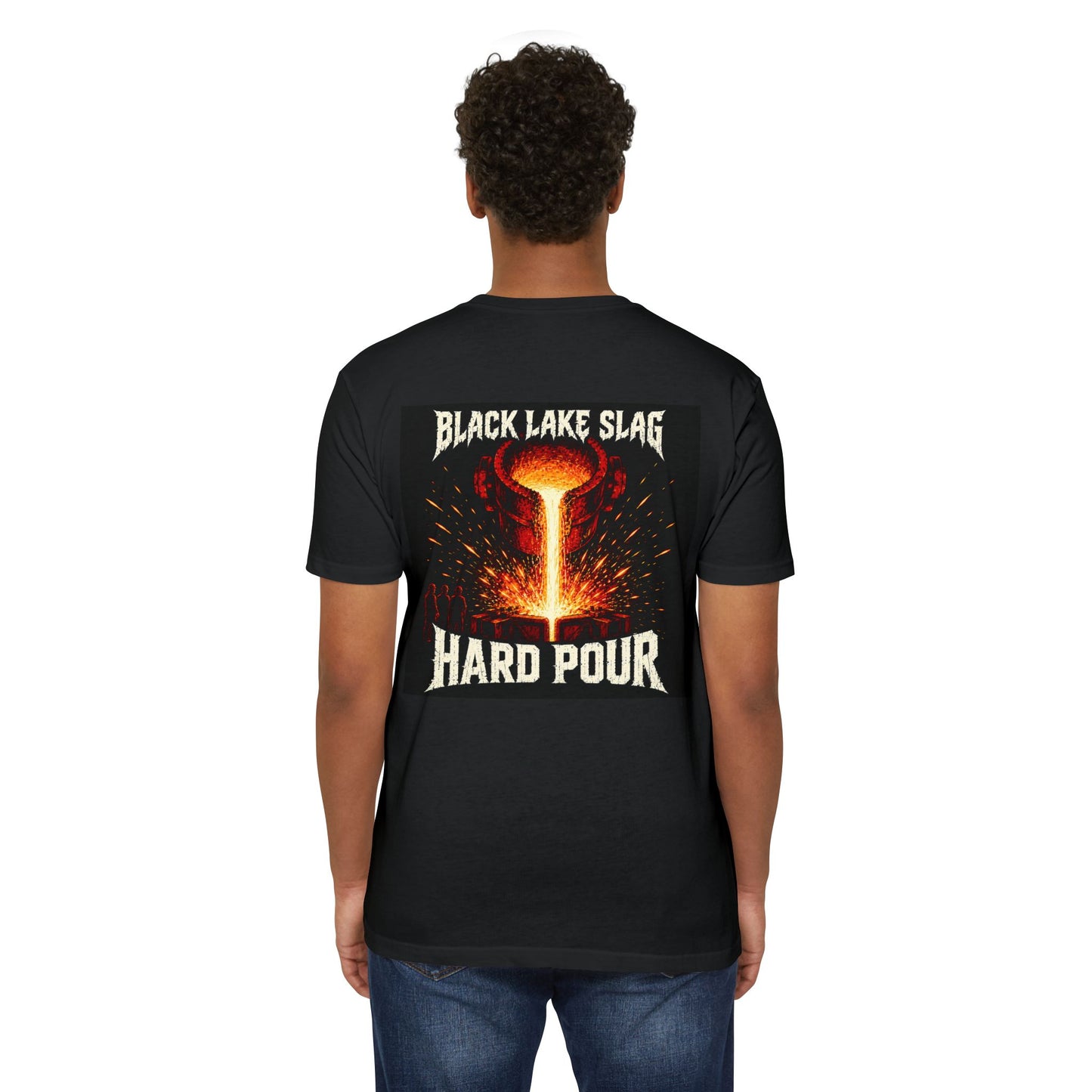 Hard Pour Blacksmith T‑Shirt — "Black Lake Slag" Molten Metal Graphic